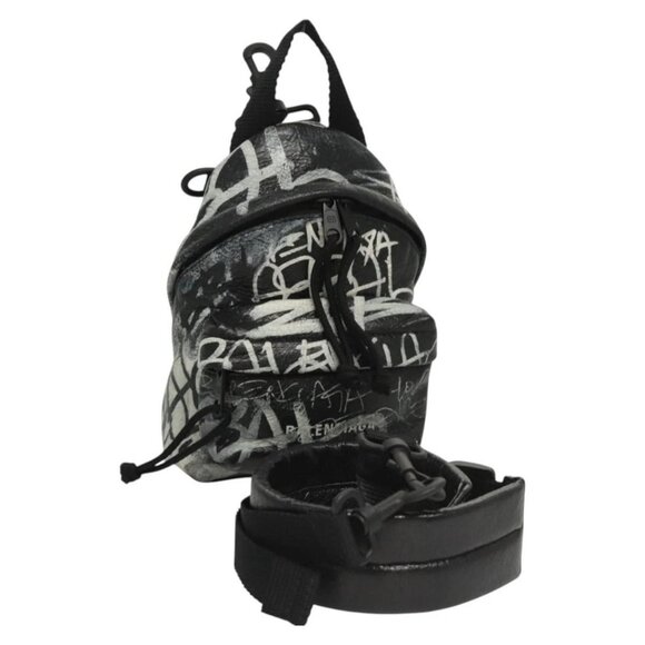 BALENCIAGA Graffiti Explorer Mini Shoulder Bag Bag Black - Picture 1 of 16